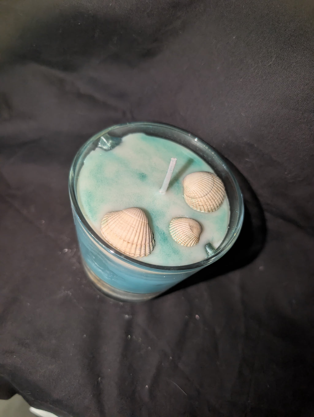 Strandzauber-Kerze mit Muscheln